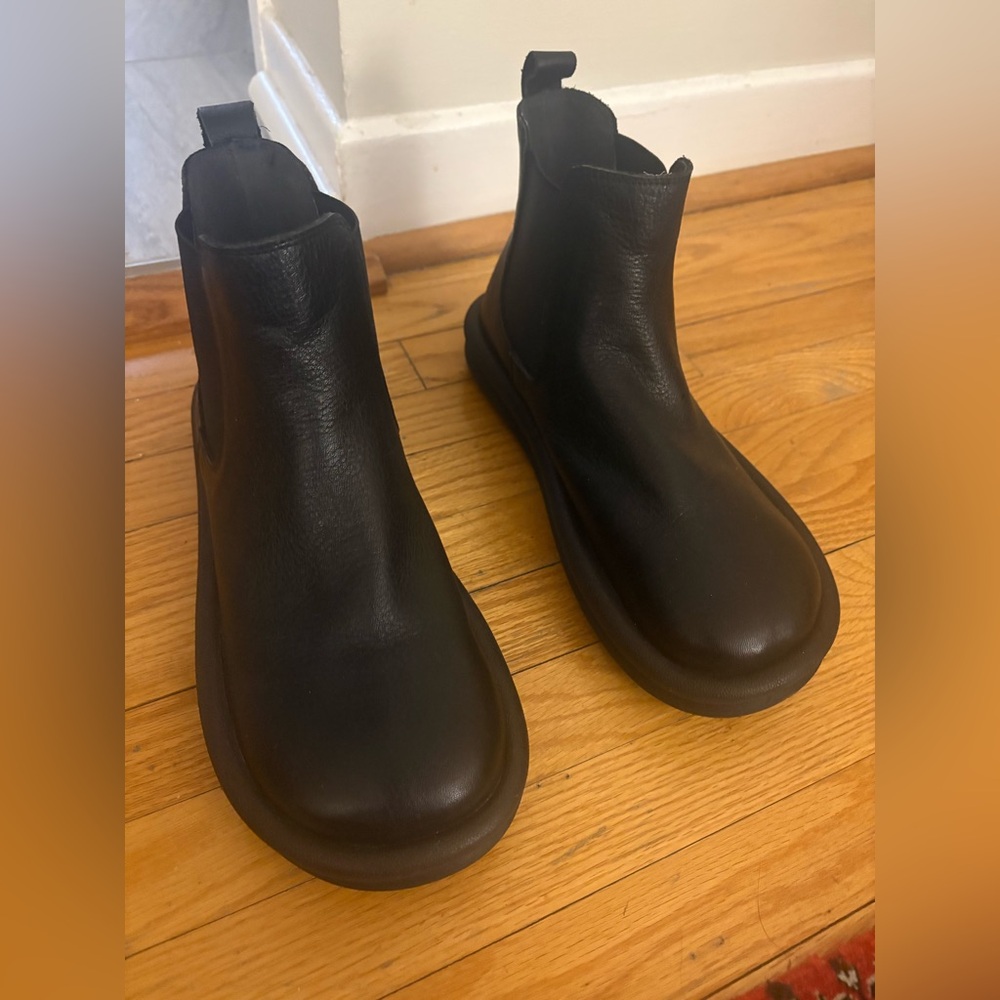 Black Leather Ankle Boots